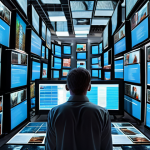 **

A person overwhelmed by a flood of digital information on screens, struggling to organize it. Focus on the chaotic nature of information overload and the need for effective knowledge management strategies.

**