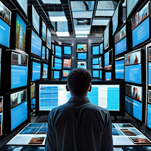 Home 11 **
A person overwhelmed by a flood of digital information on screens, struggling to organize it. Focus on the chaotic nature of information overload and the need for effective knowledge management strategies.
**