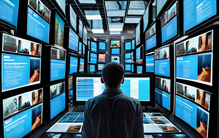 **
A person overwhelmed by a flood of digital information on screens, struggling to organize it. Focus on the chaotic nature of information overload and the need for effective knowledge management strategies.
**