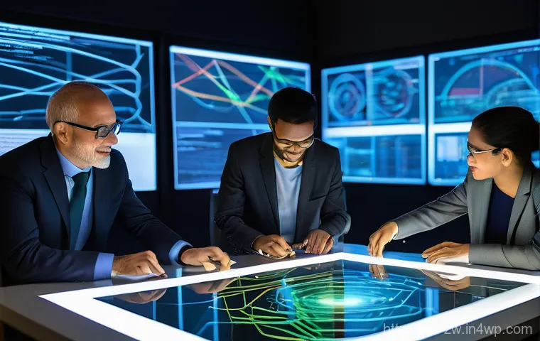 지식 관리의 개념과 발전 방향 - **Prompt 2: The Modern Knowledge Weaver's Workbench**
    "A detailed, wide-angle shot of a meticulo...