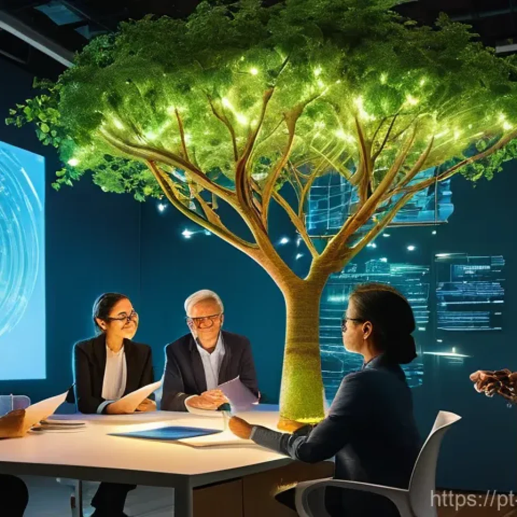 지식 관리 체계의 변화와 혁신 - **Prompt 1: "The Knowledge Bloom"**
    "A vibrant, futuristic office garden where the 'plants' are ...