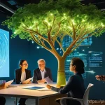 지식 관리 체계의 변화와 혁신 - **Prompt 1: "The Knowledge Bloom"**
    "A vibrant, futuristic office garden where the 'plants' are ...